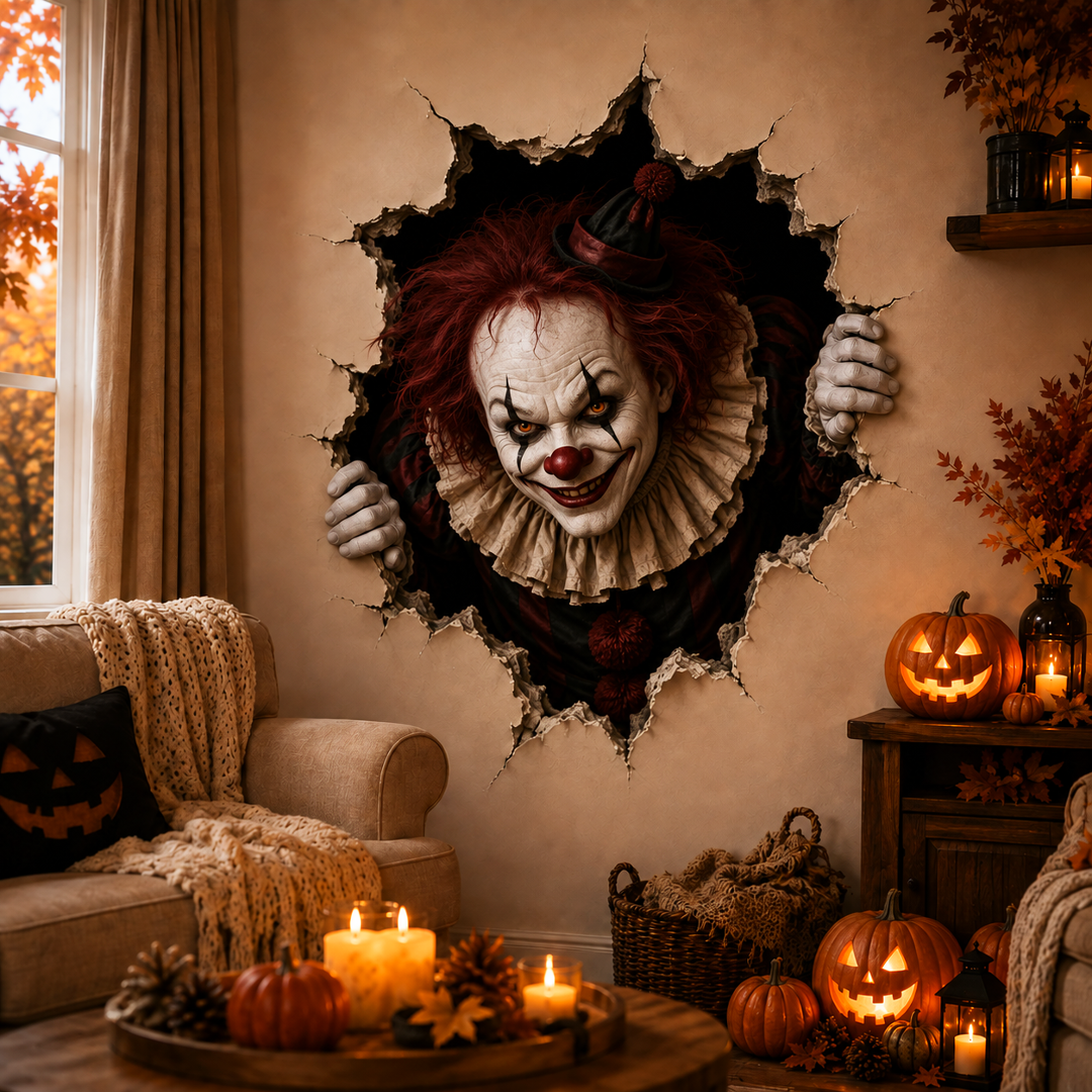 🔥Limited time 70% OFF -🎃🧱Halloween Break-In 3D Wall Decals – Realistic Haunted Wall Effect