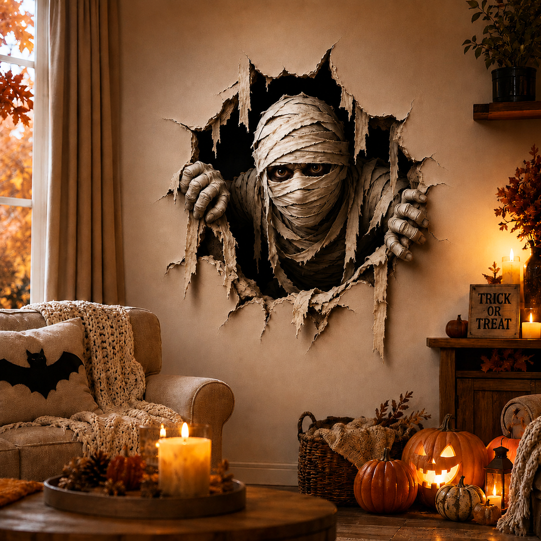 🔥Limited time 70% OFF -🎃🧱Halloween Break-In 3D Wall Decals – Realistic Haunted Wall Effect