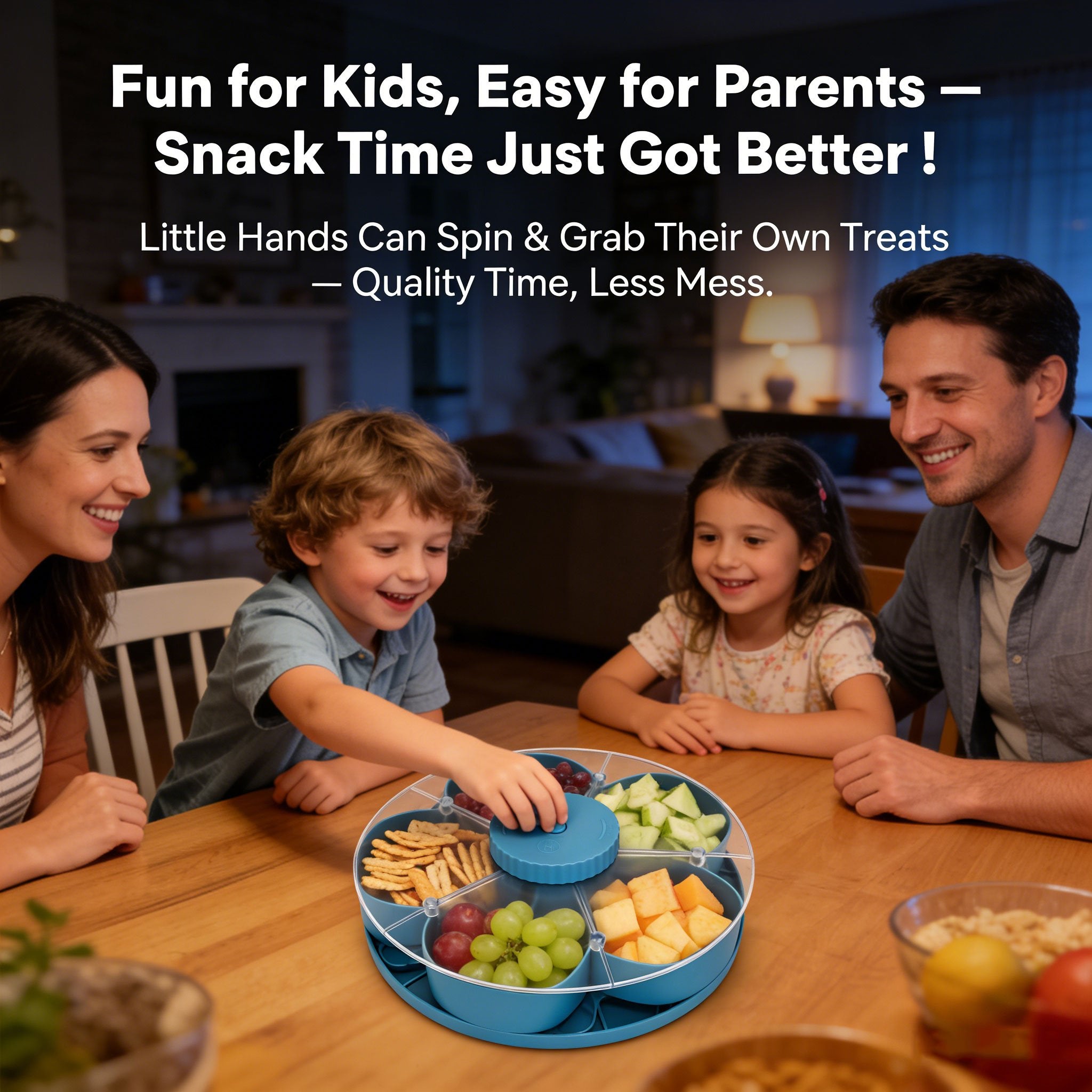 🔥Last Day 55% OFF-🍽️ Rotating 5-Compartment Snack Tray