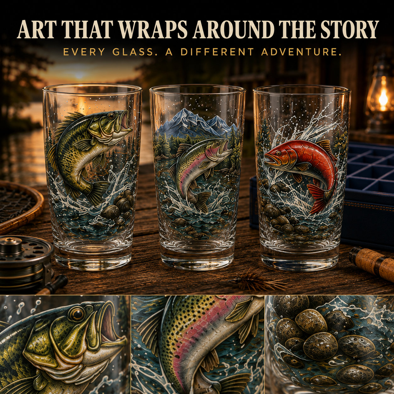 🔥Last Day 70% OFF – ✨🎣 The Last Cast Fishing Pint Glass Collection – 7 Unique Angler Designs & Gift Box