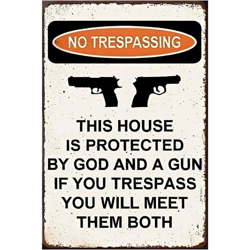 🔥Last Day Promotion-🛡️No Trespassing This House Is Protected Sign, Rust Free Weatherproof Wall Sign