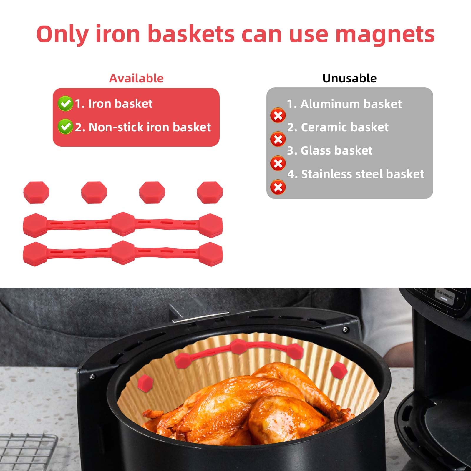 🔥LAST DAY 59% OFF -2 Sets Air Fryer Magnet Silicone Buckle