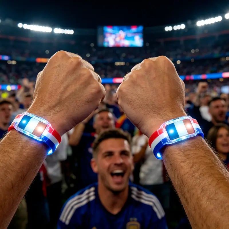 🔥250th Anniversary 70% OFF - ⚽✨2PCS LED Light Up National Flag Wristbands