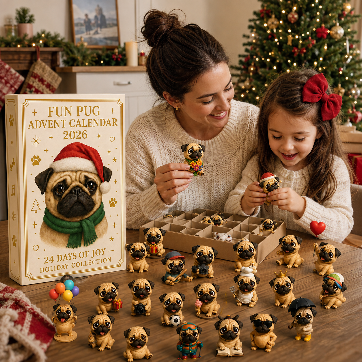 ⏳ Last Day 70% OFF – 2026 Fun Pug Advent Calendar🎄🐶