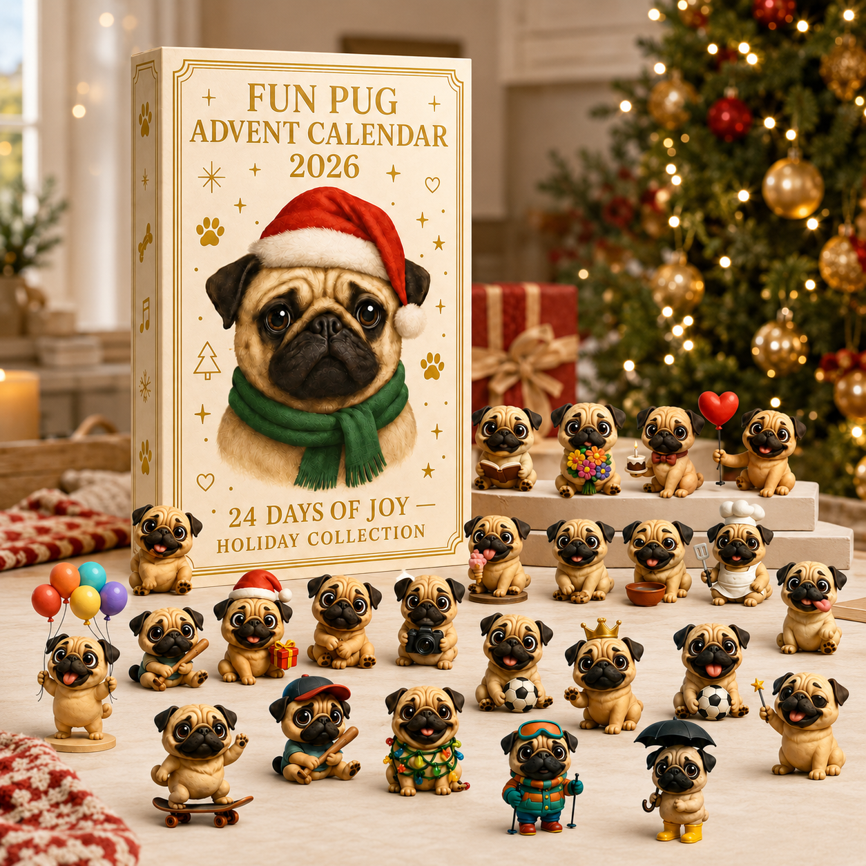 ⏳ Last Day 70% OFF – 2026 Fun Pug Advent Calendar🎄🐶