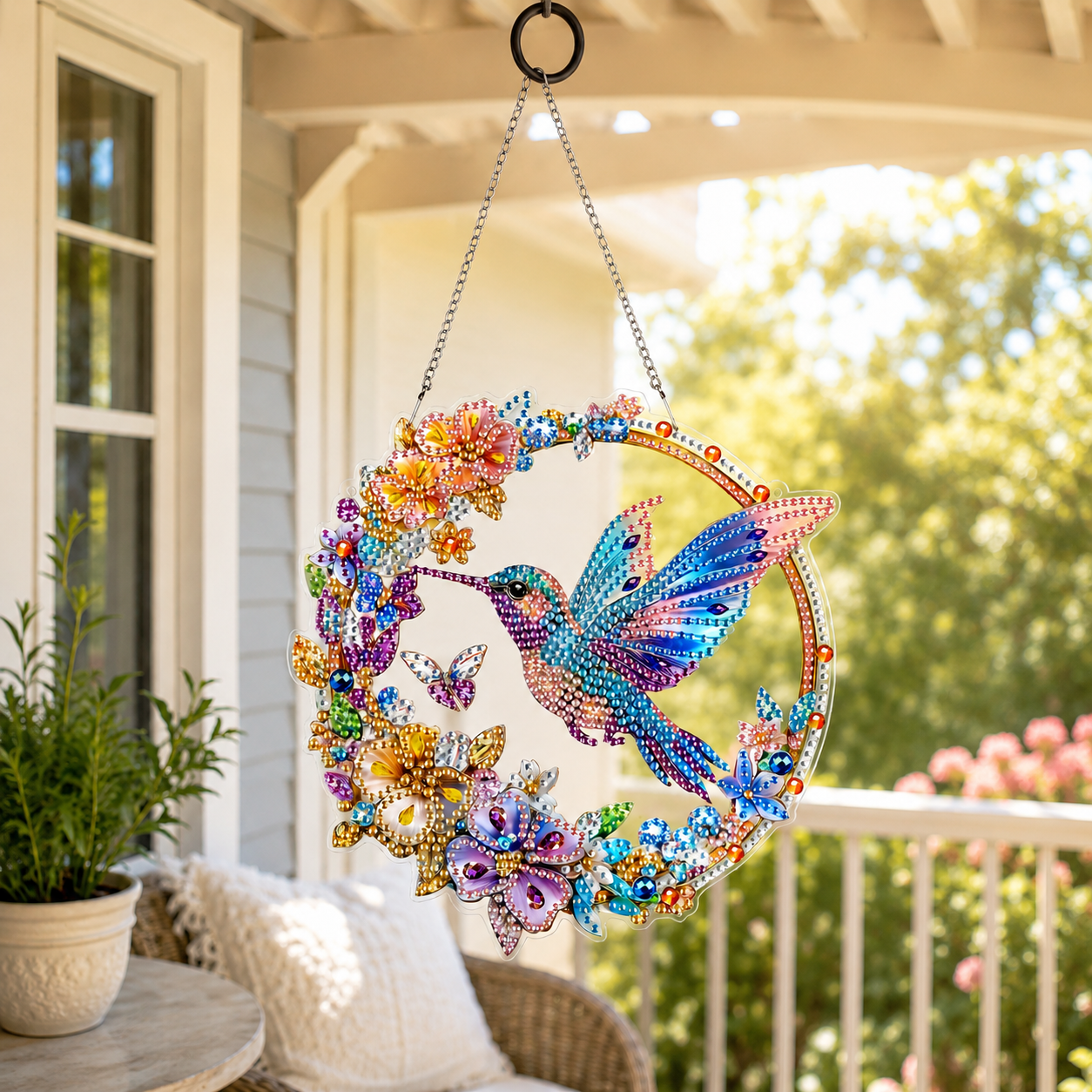 🔥Limited time 70% OFF - 🐦✨Hummingbird Diamond Art Hanging Ornament Kit – Sparkling DIY Window Ornament 