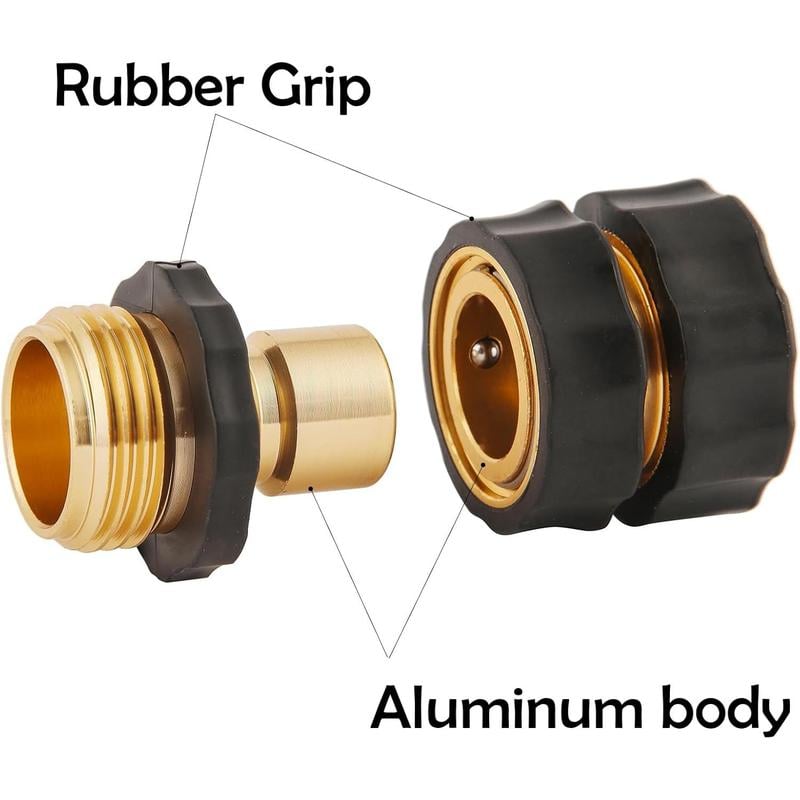 🔥Last Day 70% OFF-Garden Hose Quick Connector, 3/4 Inch Male and Female Garden Hose Fitting Quick Connector