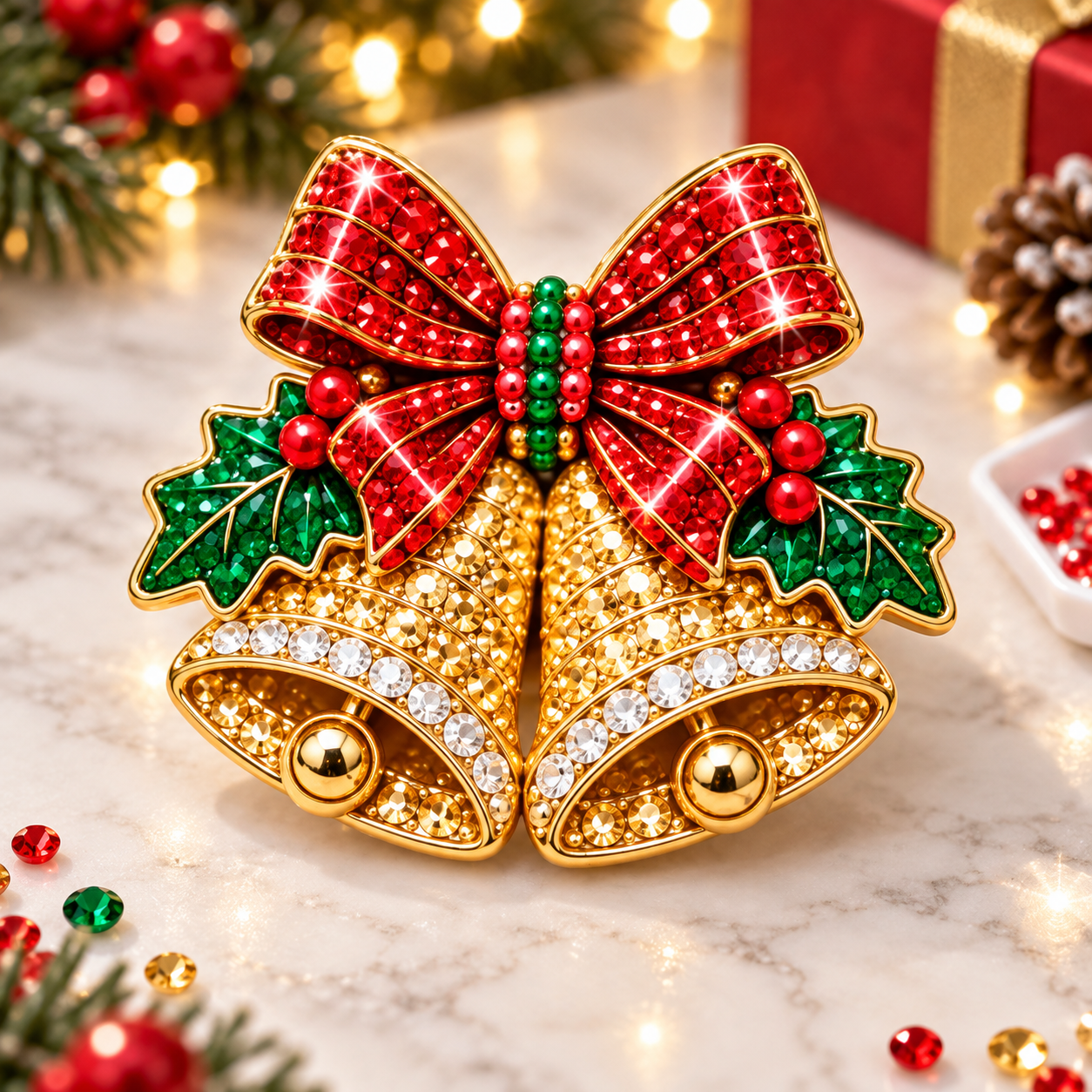 🔥Last 40pcs🎉-✨🎄 DIY Christmas Diamond Painting Brooch Kit — 6 Festive Designs, Wearable Sparkle