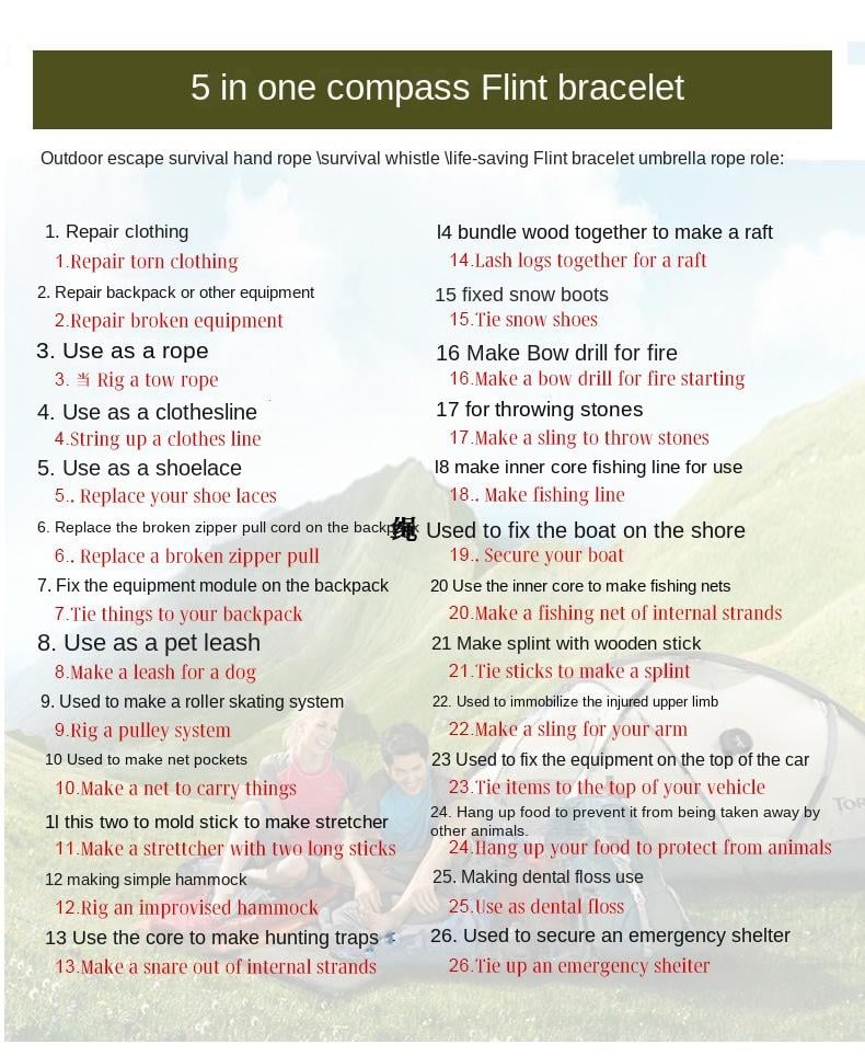 🎁TikTok Last Day Sale - 70% OFF🔥Multifunctional 5 in 1 Multifunctional Outdoor Parachute Rope