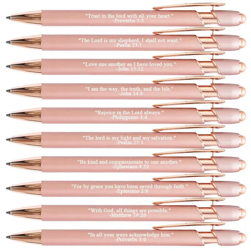 ❤️🙌Find Daily Strength: Premium Comfort Bible Verse Pens – 10pcs (Gift Set)