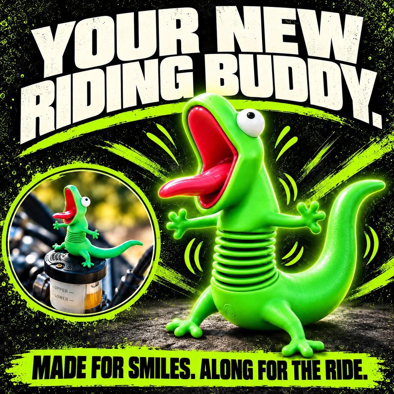 🔥Limited time 70% OFF -✨🏍️ Wobbly Riding Companion | Spring-mounted decorative accessory for motorcycles & dashboards – perfect as a gift for bikers 😄