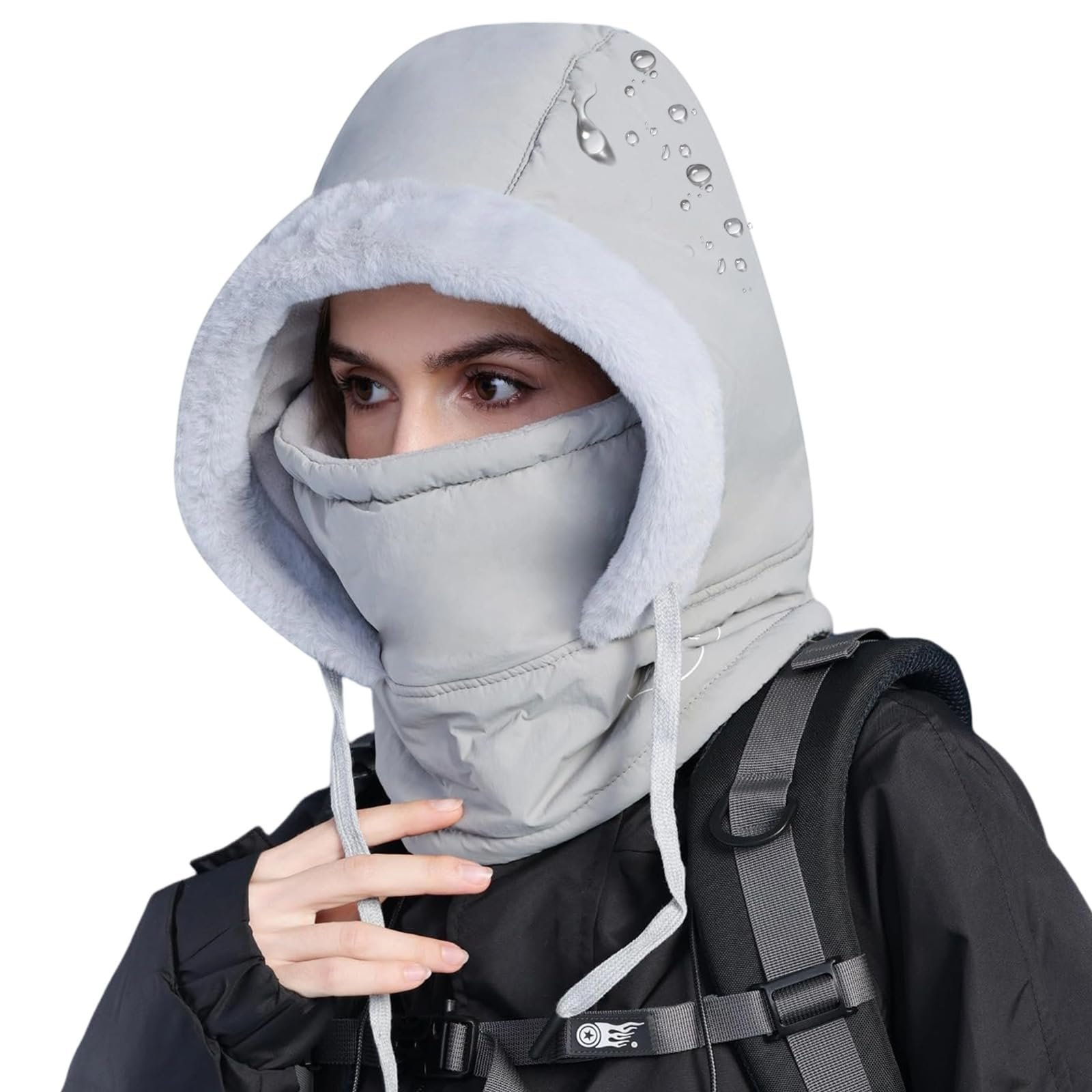 ❄️Unisex Winter Balaclava Hoodie - Waterproof Fleece Ski Mask with Face Shield & Earmuffs