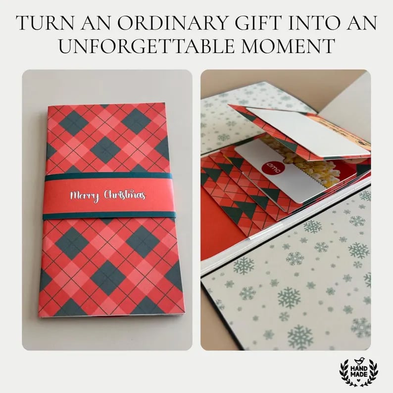 🔥LAST DAY 59% OFF -🎅Handmade Waterfall Christmas Gift Card Booklet✨