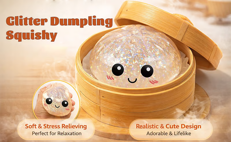 🏆Last Day Promotion! 🥟Expressive Dumpling Squishy - Blind Box, Fidget Toy✨