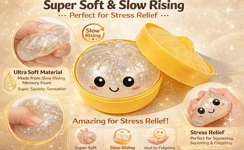 🏆Last Day Promotion! 🥟Expressive Dumpling Squishy - Blind Box, Fidget Toy✨