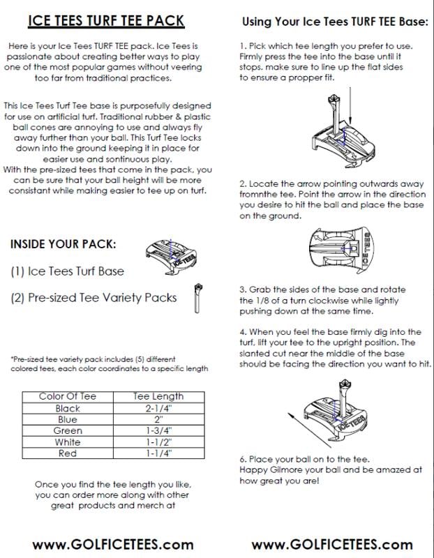 🎄Christmas Best Gifts🔥Ice Tees Turf Base V3 - Turf Tee for Artificial Turf---Includes Pre-Cut Tee Variety Packs