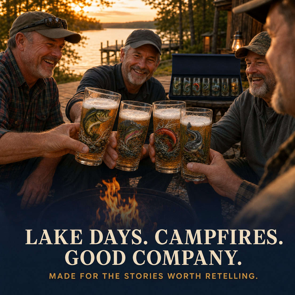 🔥Last Day 70% OFF – ✨🎣 The Last Cast Fishing Pint Glass Collection – 7 Unique Angler Designs & Gift Box