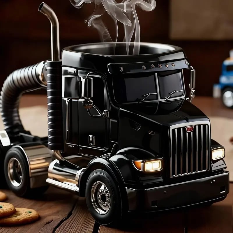 🎄Flash Sale 50% OFF 🔥Durable Semi-Truck Shaped Coffee Mug – Handcrafted Resin Mug for Family & Friends