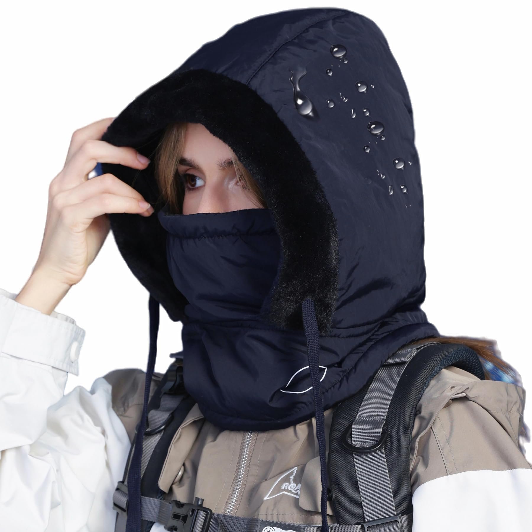 ❄️Unisex Winter Balaclava Hoodie - Waterproof Fleece Ski Mask with Face Shield & Earmuffs