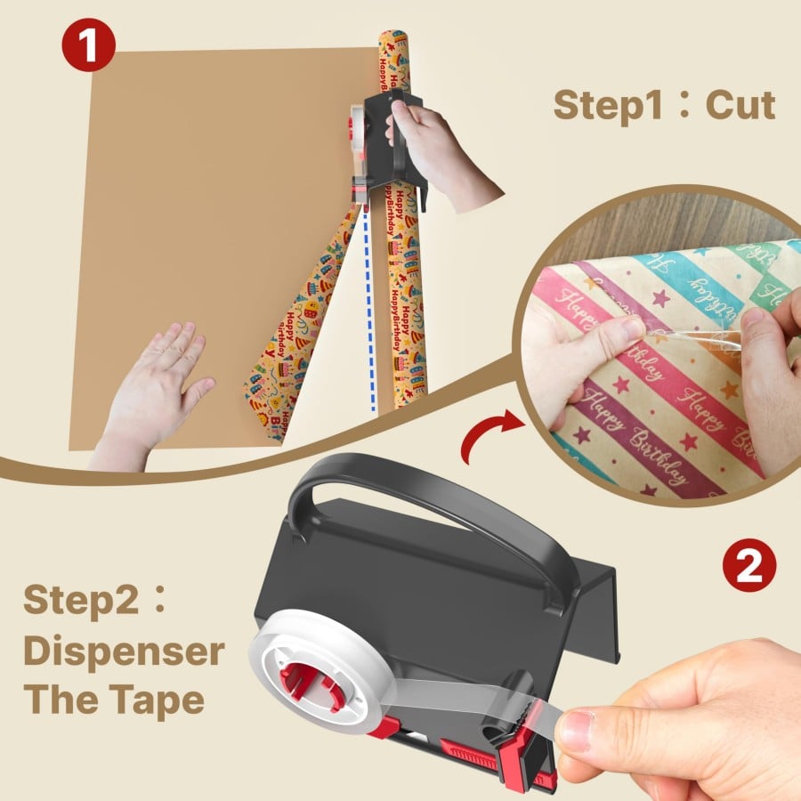🎅Christmas Pre Sale - 59% OFF🎁Wrapping Paper Cutter & Tape Dispenser