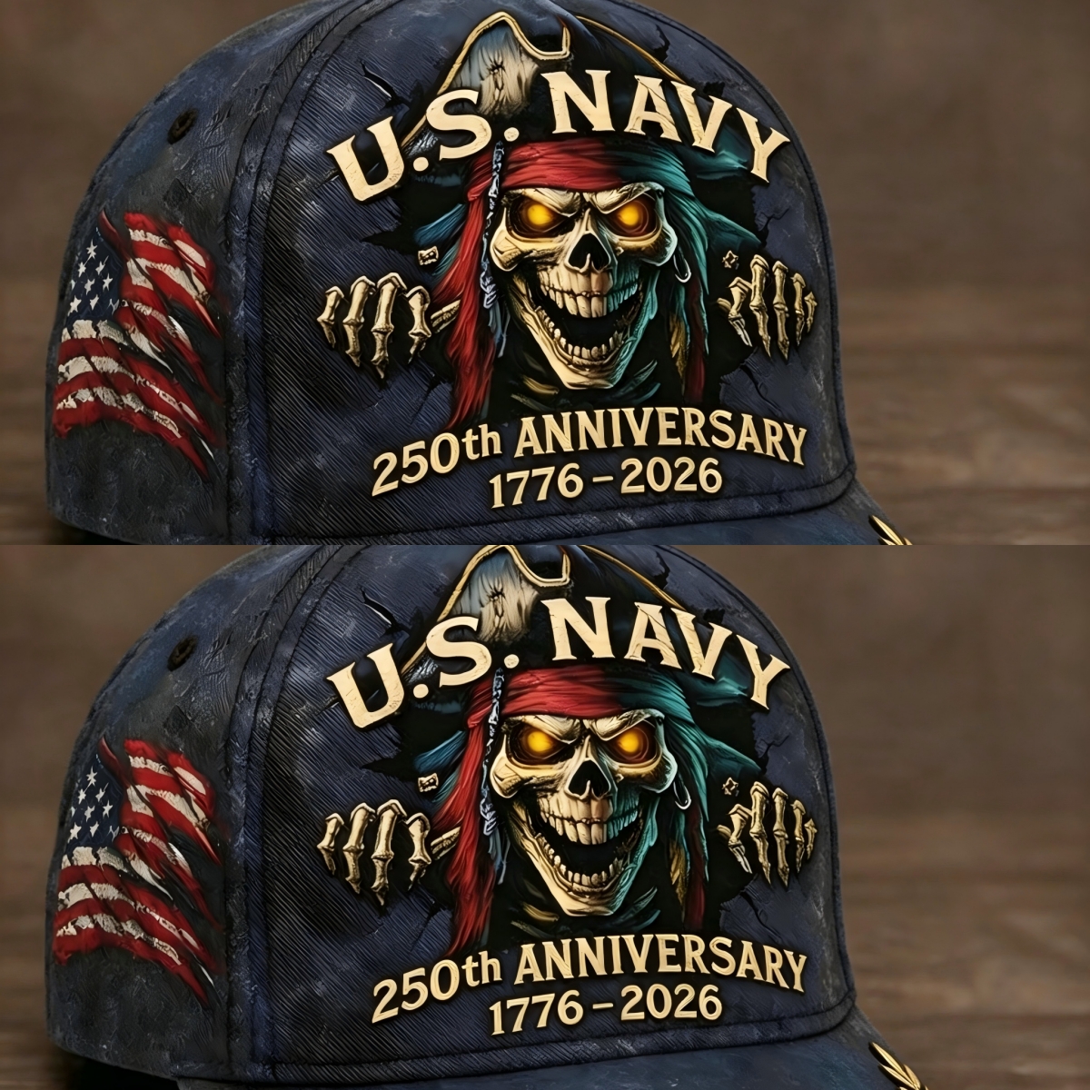 🔥 65K+ SOLD! ⚓ U.S. Navy 250th Anniversary Skull Cap – Bold Edition 🇺🇸