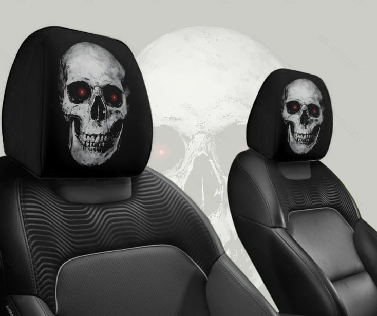 🔥LAST DAY 55% OFF😆 Funny Cartoon Car Headrest Covers – 2PCS Universal Fit 🚗