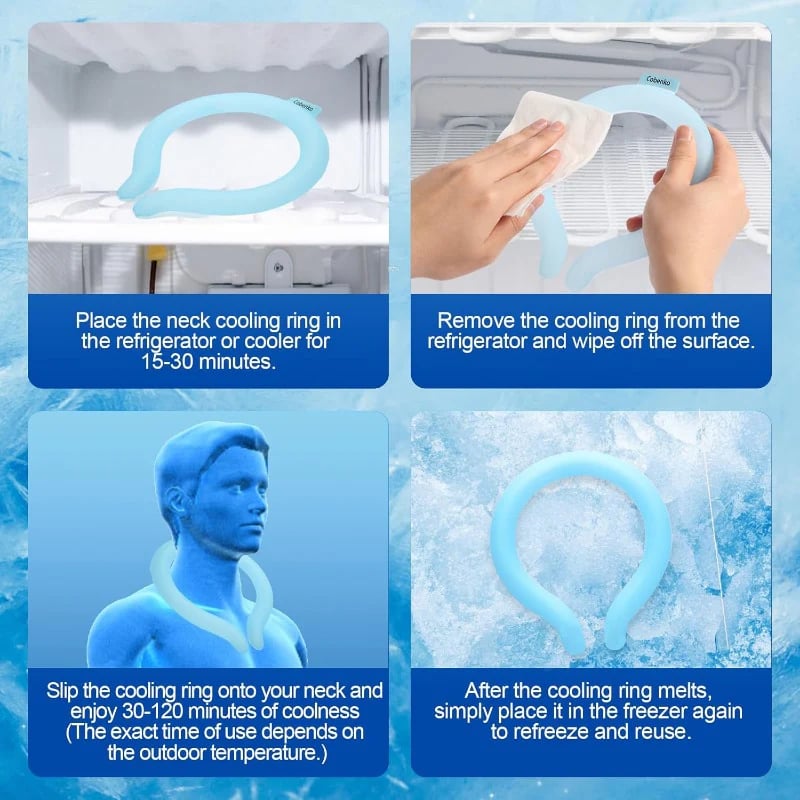 🎁TikTok Last Day Sale - 55% OFF🔥Reusable Cooling Neck Ring – Long-Lasting Sweat-Free Relief