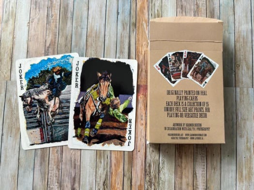 🔥LAST DAY 70% OFF🔥Hand-Painted Rodeo Legends Card Deck:54 Cards