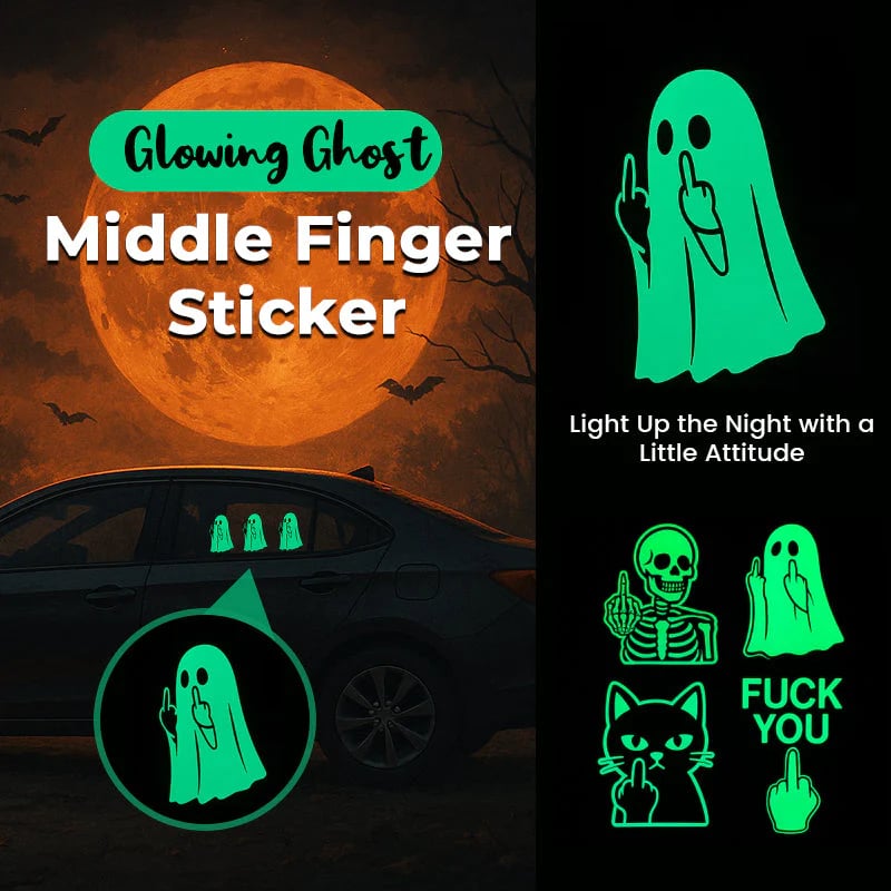 🎃Last Day 70% OFF🔥Glowing Ghost Middle Finger Sticker
