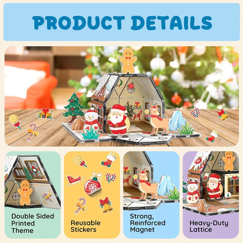 🔥Christmas Hot Sale 70% OFF - 🎄🎅Magnetic Gingerbread House Building Set