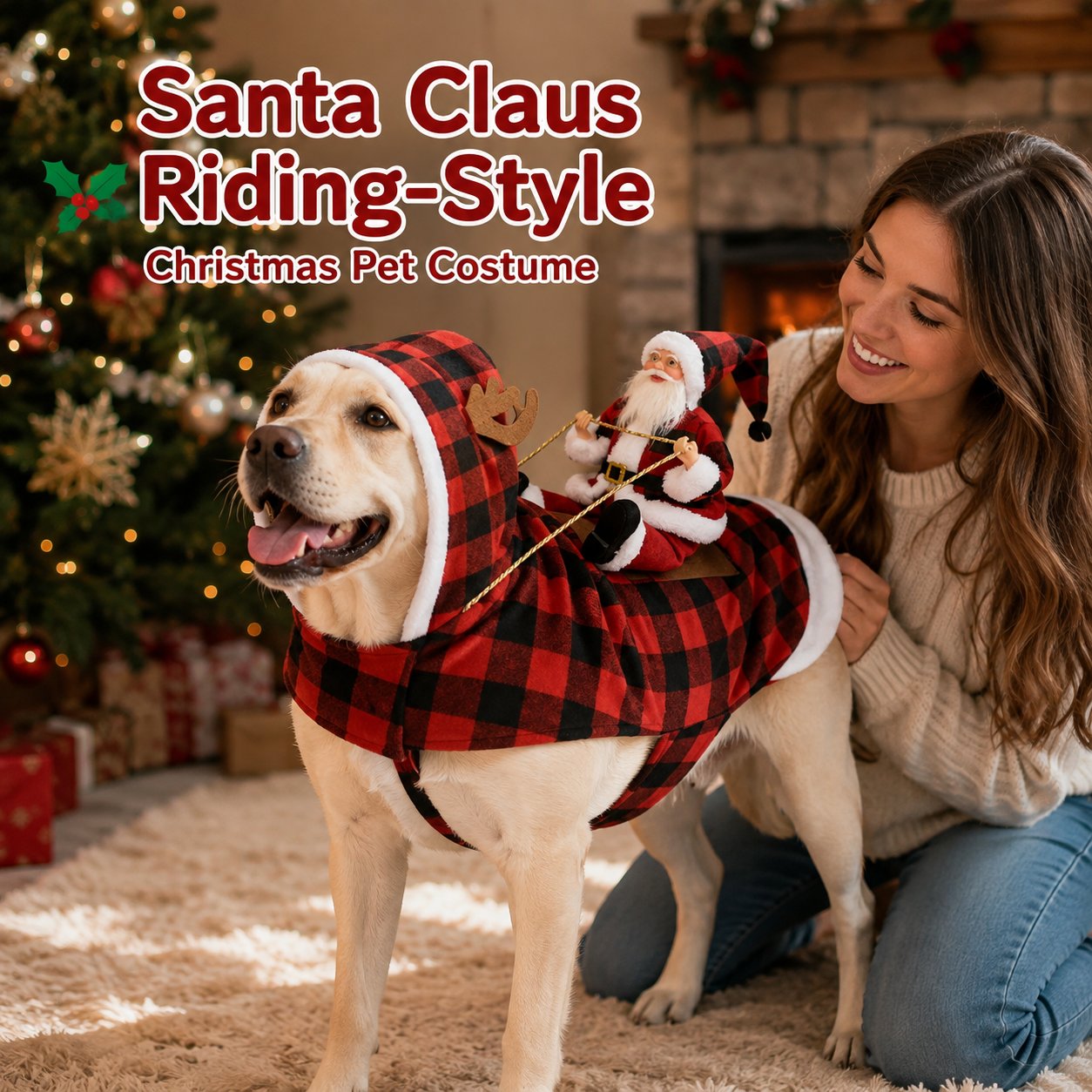 🔥Limited time 70% OFF -🎄🎅Santa Rider Pet Christmas Costume