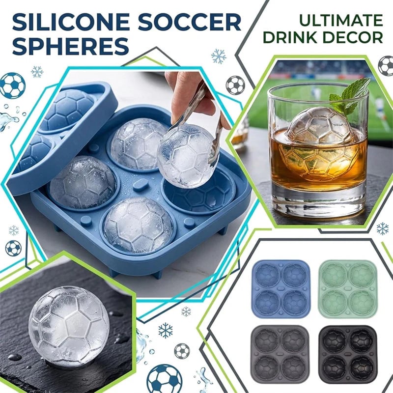 🎁Last Day 59% OFF-⚽Football Shape Silicone Ice Ball Mold🧊