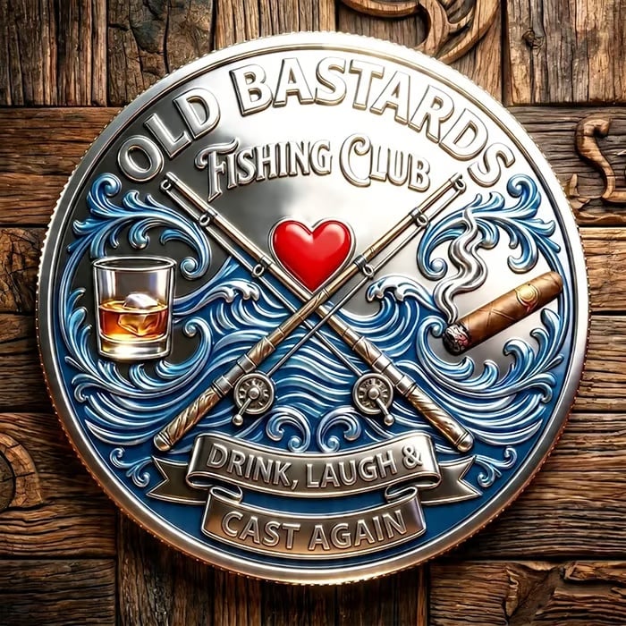 🎣Old Bones Fishing Cap 🎁 Buy the Cap Get the Matching Tribute Coin FREE