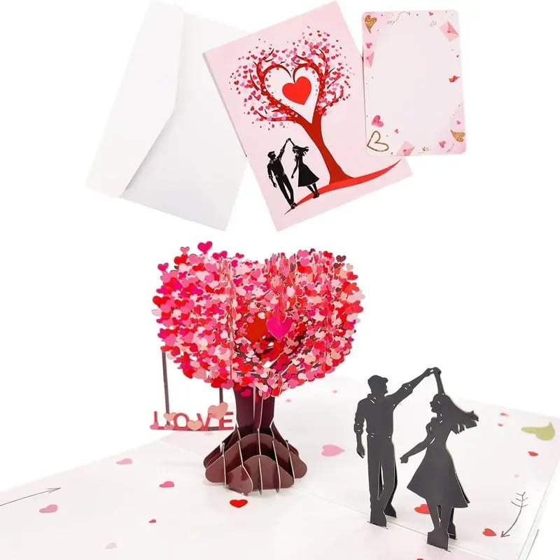 Valentine’s Sale 70% OFF 🔥3D Pop-Up Anniversary Card - Romantic Love Tree & Hearts Design💌