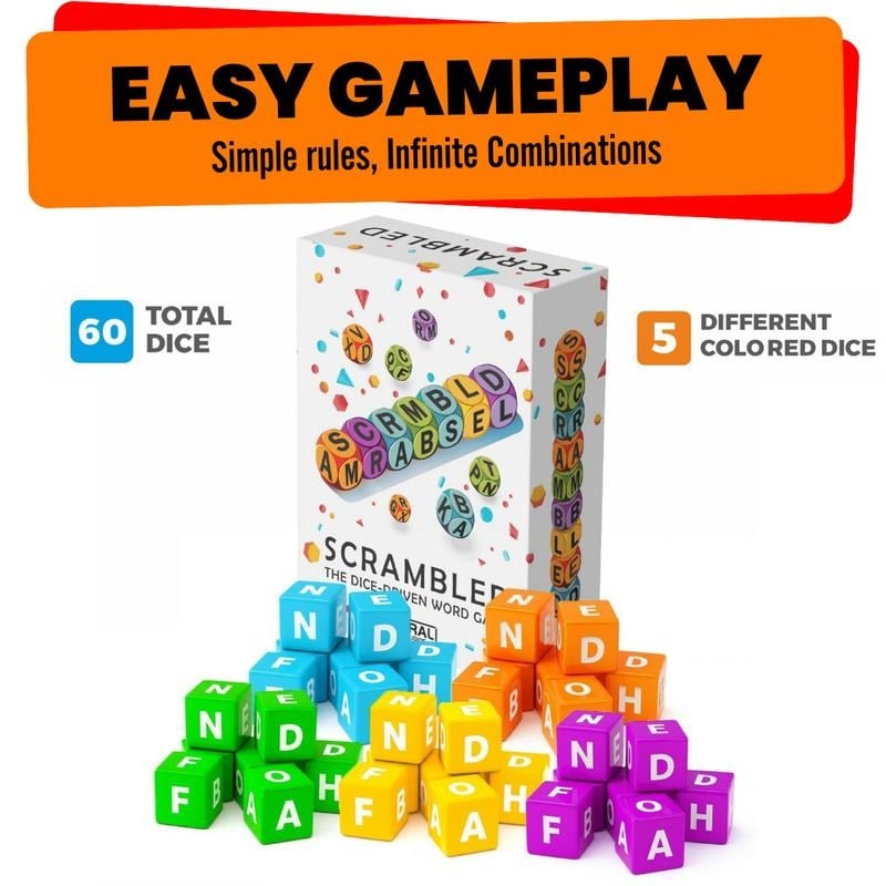 🔥Christmas Hot Sale 70% OFF - 🎄🎲 Scrambled Dice Word Game 