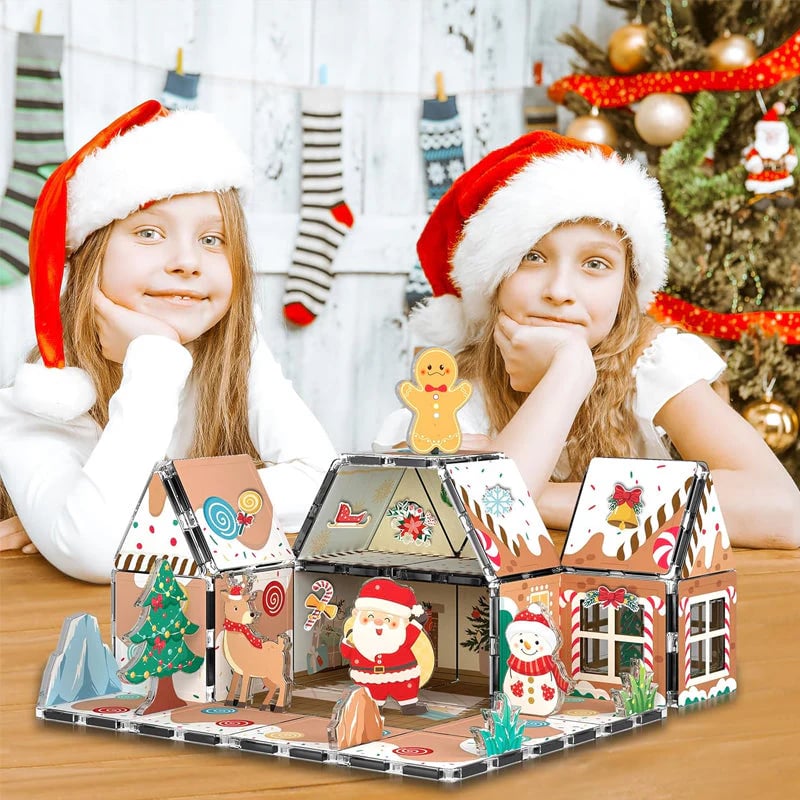 🔥Christmas Hot Sale 70% OFF - 🎄🎅Magnetic Gingerbread House Building Set