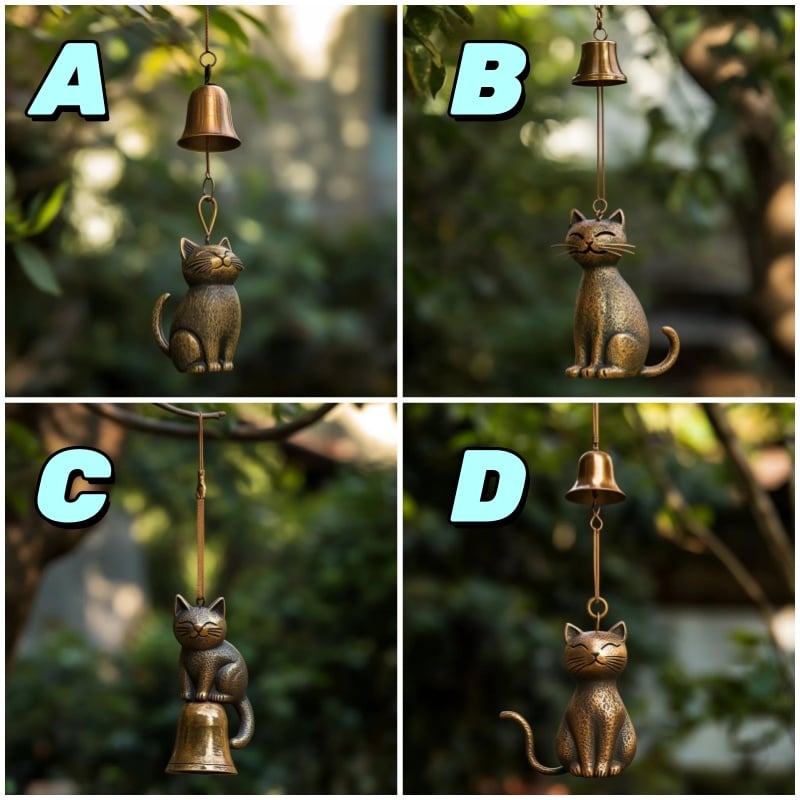 🎁TikTok Last Day Sale - 70% OFF🔥Handmade Retro Cat Wind Chime