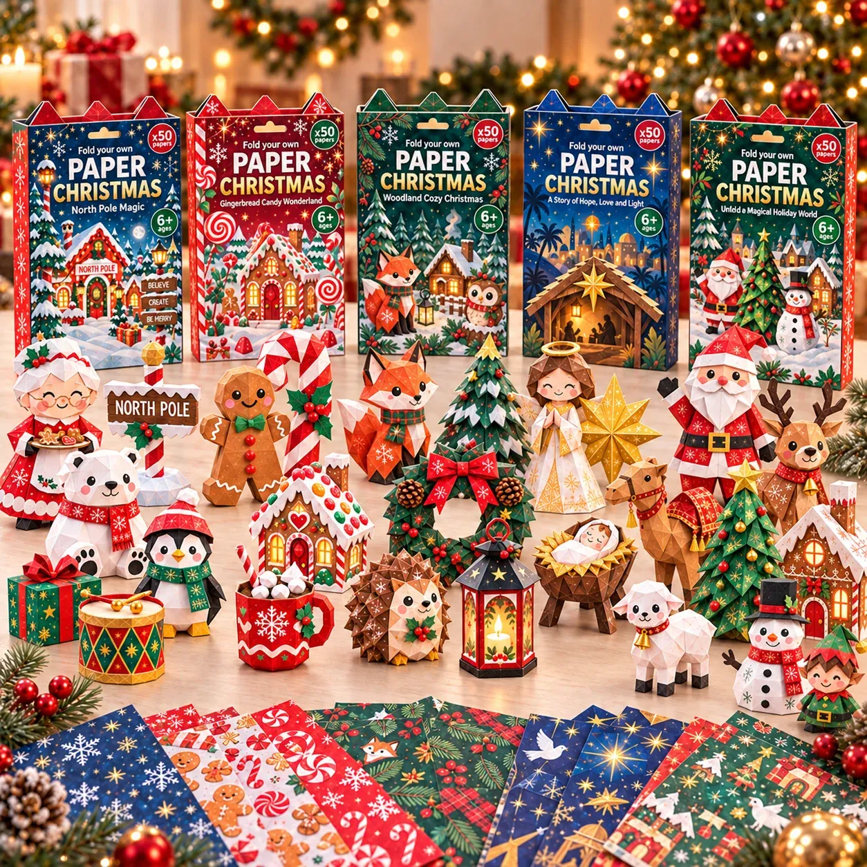 🔥LAST DAY 70% OFF - 🧘Relaxing & Beginner-Friendly- 3D DIY Paper Christmas(💕Step-by-Step Guide Included)