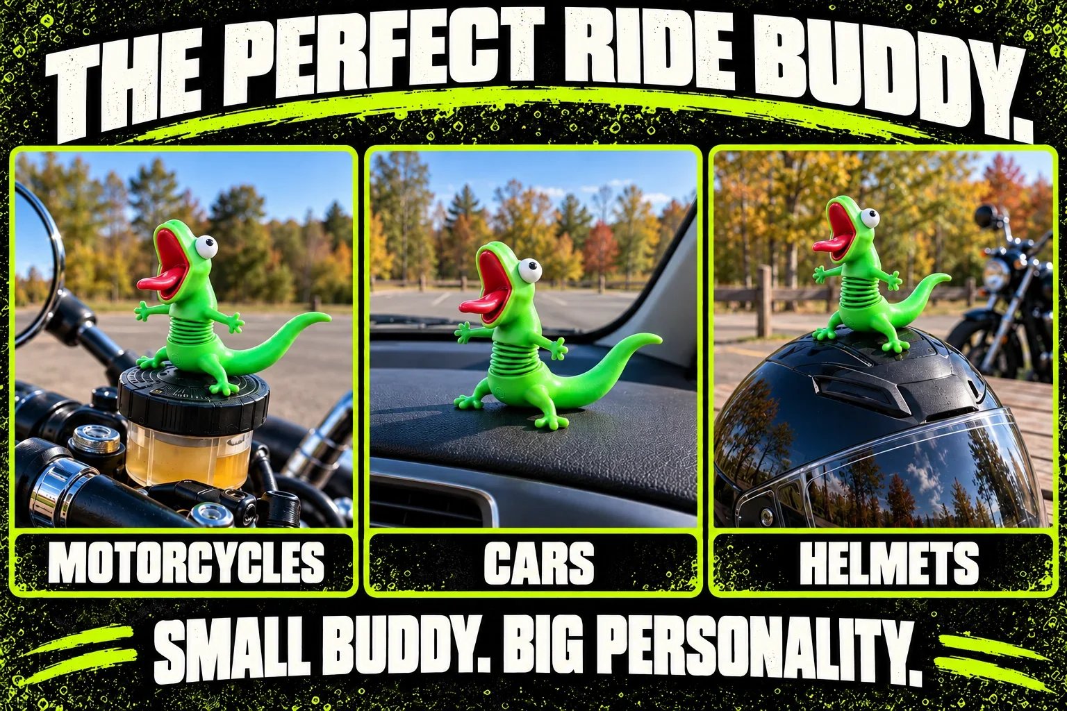 🔥Limited time 70% OFF -✨🏍️ Wobbly Riding Companion | Spring-mounted decorative accessory for motorcycles & dashboards – perfect as a gift for bikers 😄