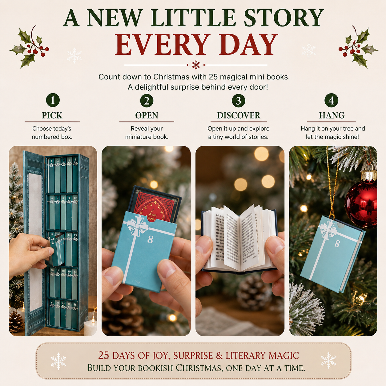🔥 Last 40pcs 🎉📚 25-Day Mini Book Advent Calendar – A Book Lover's Christmas Countdown
