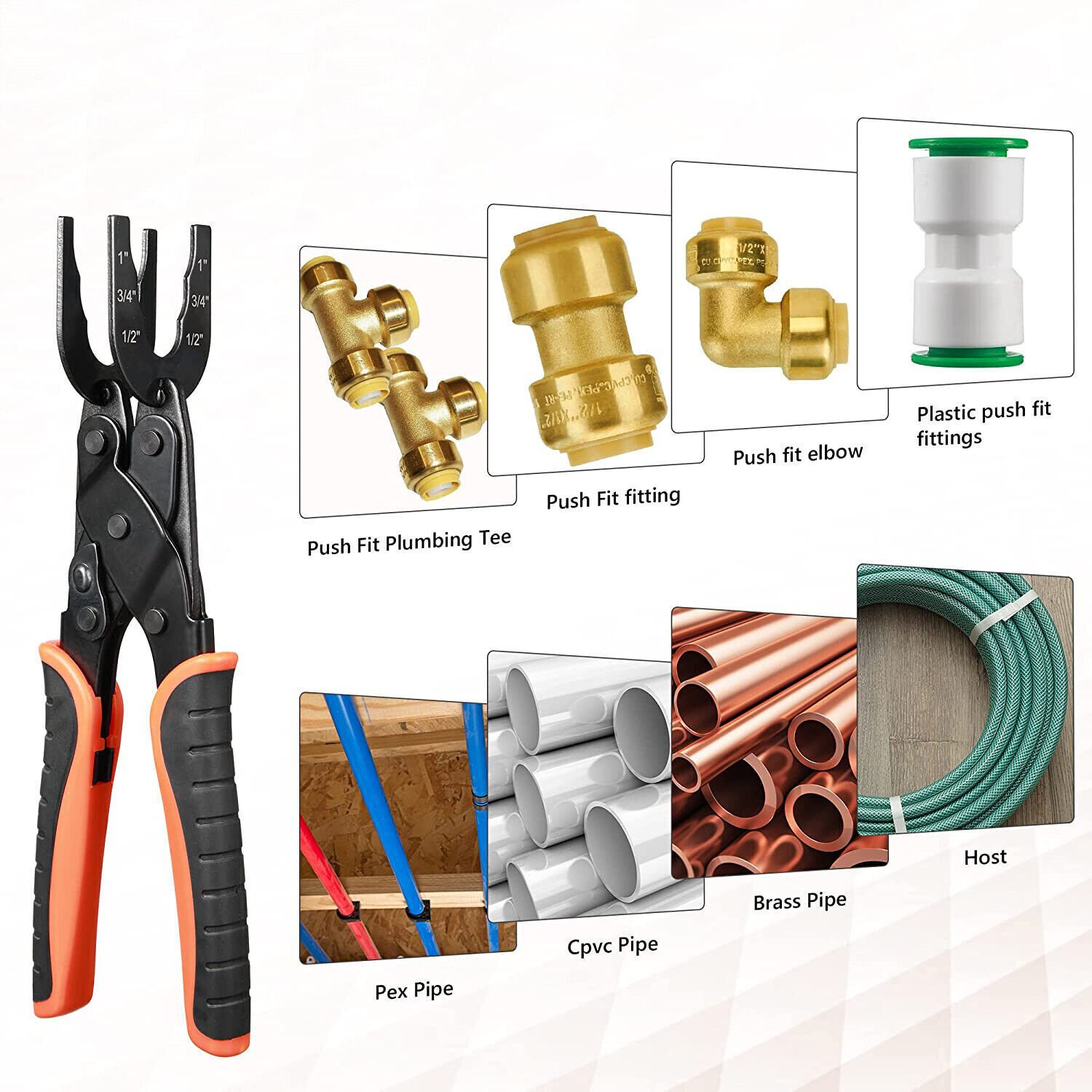 🎄Flash Sale 50% OFF 🔥Push Fit Disconnect Tong Tool-1/2" • 3/4" • 1" Multi-Size Plumbing Disconnect Pliers