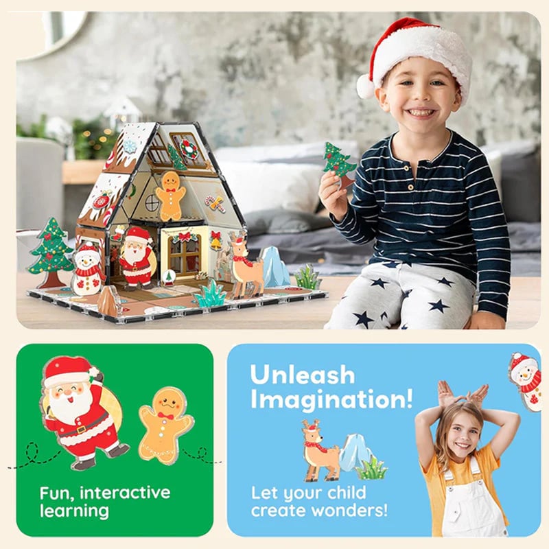 🔥Christmas Hot Sale 70% OFF - 🎄🎅Magnetic Gingerbread House Building Set