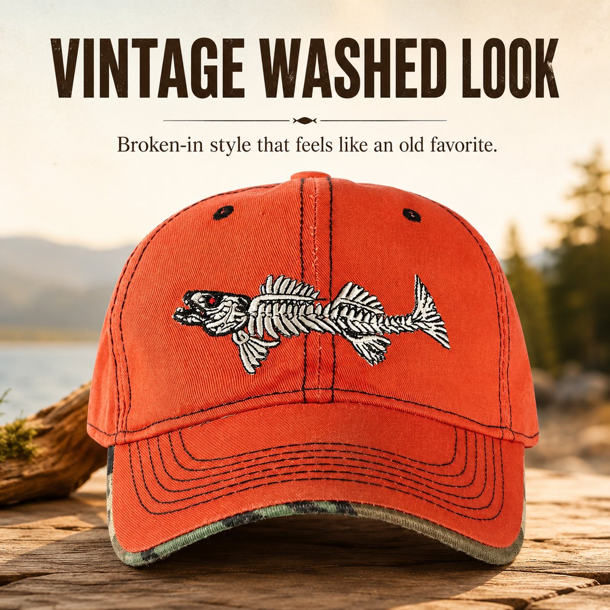 🎣Old Bones Fishing Cap 🎁 Buy the Cap Get the Matching Tribute Coin FREE