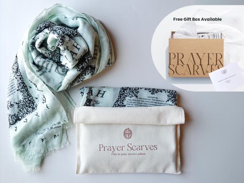 ✝️Christian Prayer Shawl: Protection Bible Verse Scarf, Yeshua Scripture Wrap🙏
