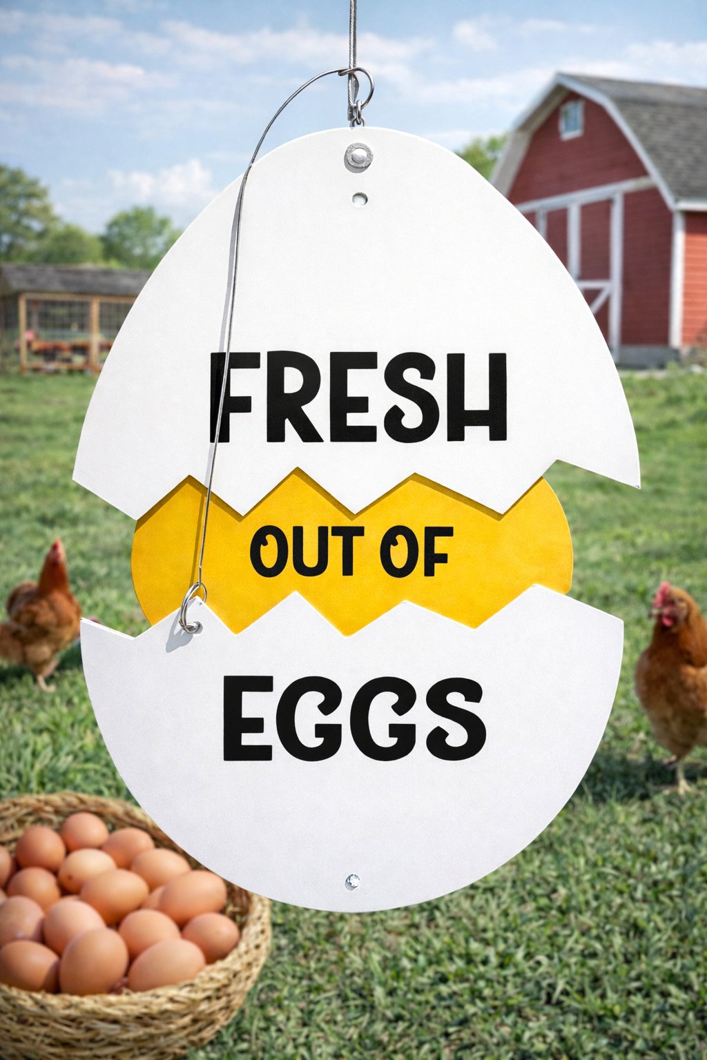 🔥Last Day 50% OFF -🥚Farm Fresh Eggs Metal Sign - Rustic Farmhouse Decor for Coop & Market🏠🐔