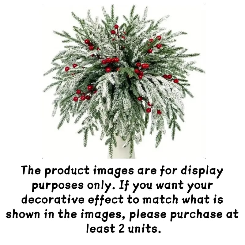 🔥Christmas Hot Sale 70% OFF-Artificial Norfolk Pine Branches with Red Berries - Christmas Greenery That Lasts!