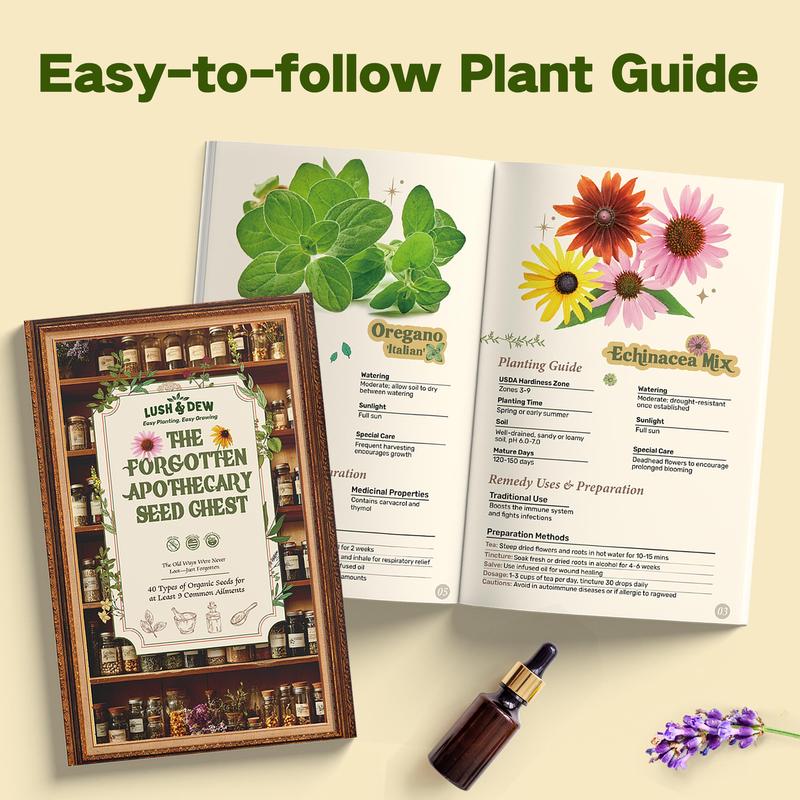 🌱​​LUSHandDEW Medicinal Herb Seed Chest – 40 Non-GMO Varieties​​🌿