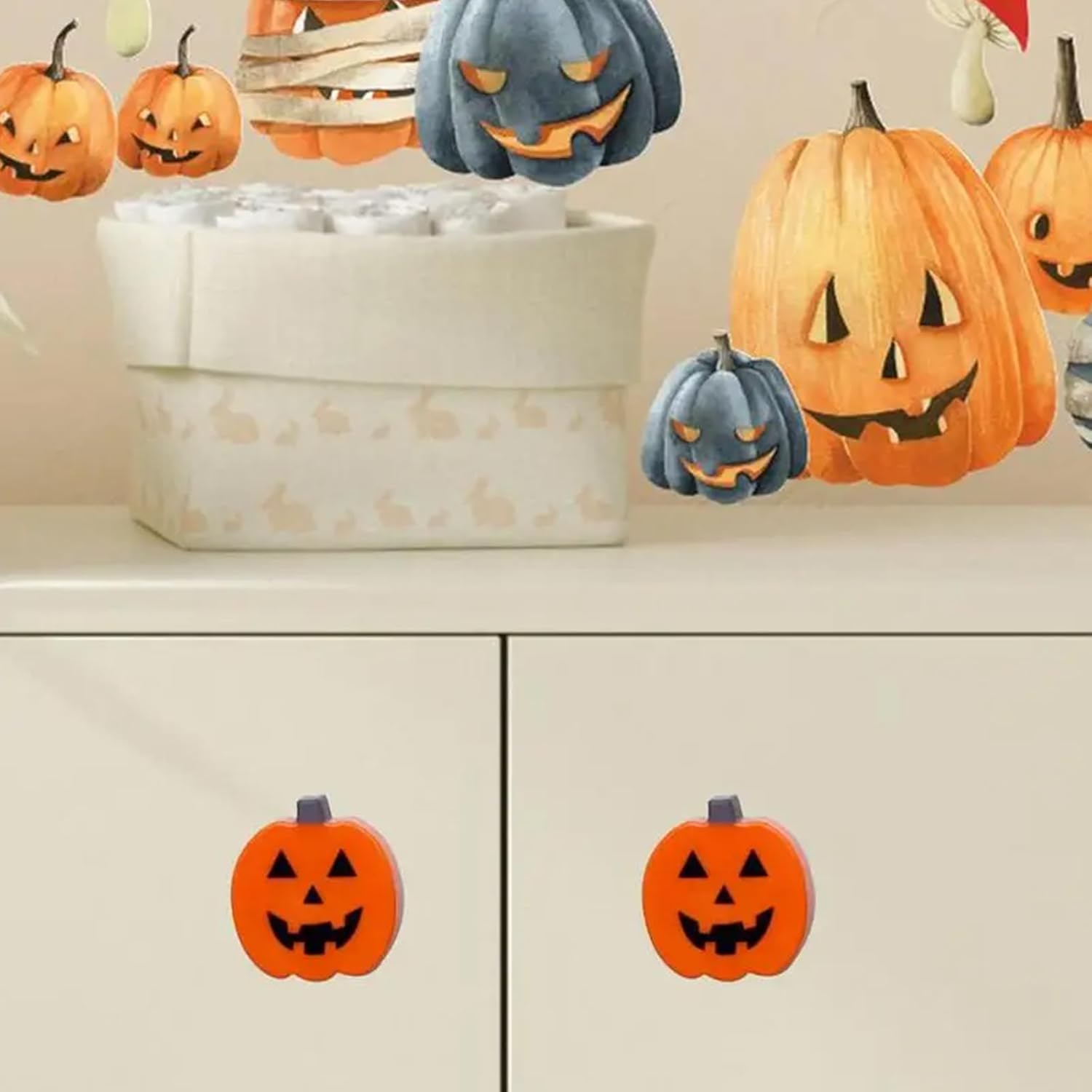 12 Pack Halloween Pumpkin Cabinet Knob Covers