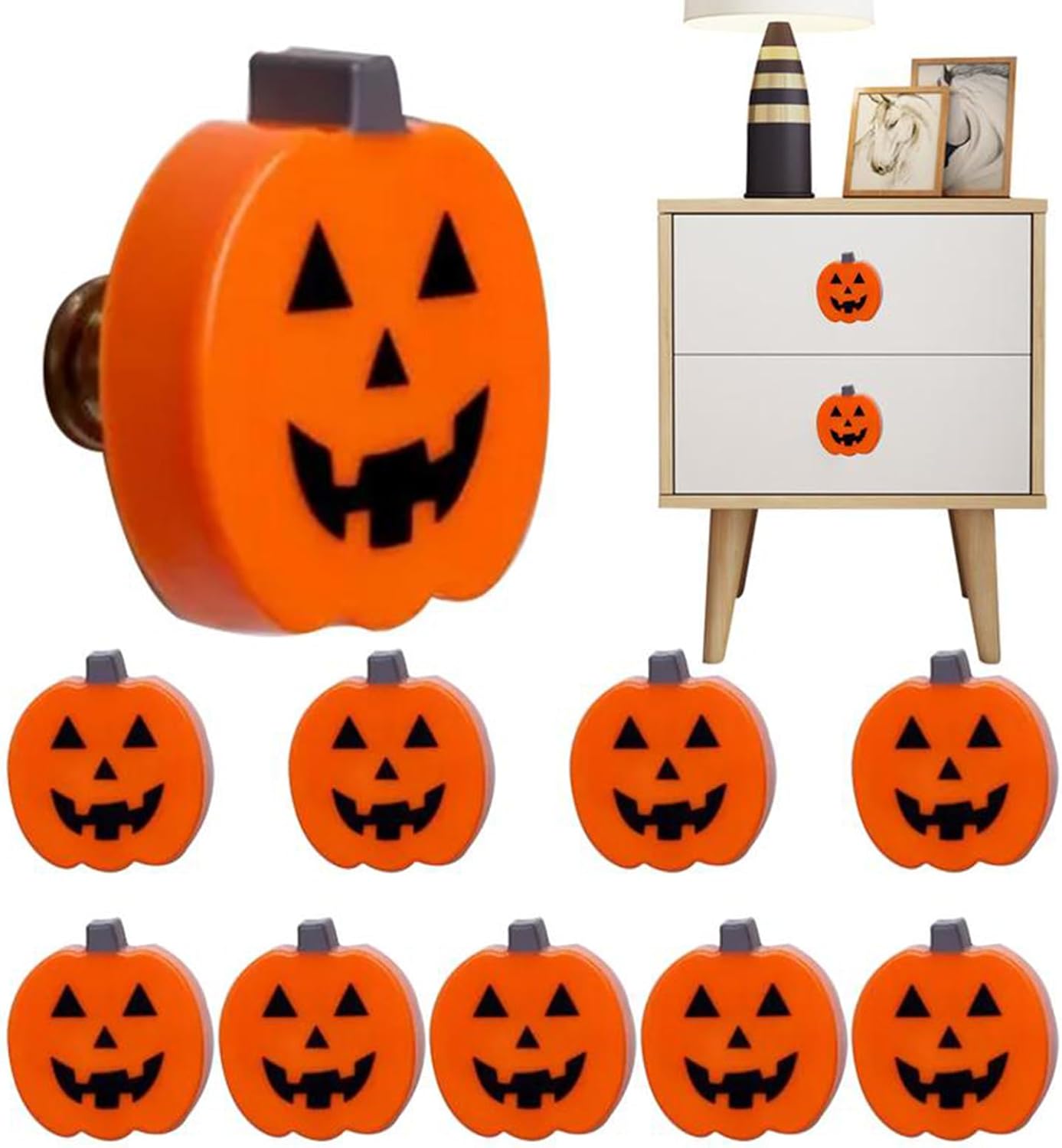 12 Pack Halloween Pumpkin Cabinet Knob Covers