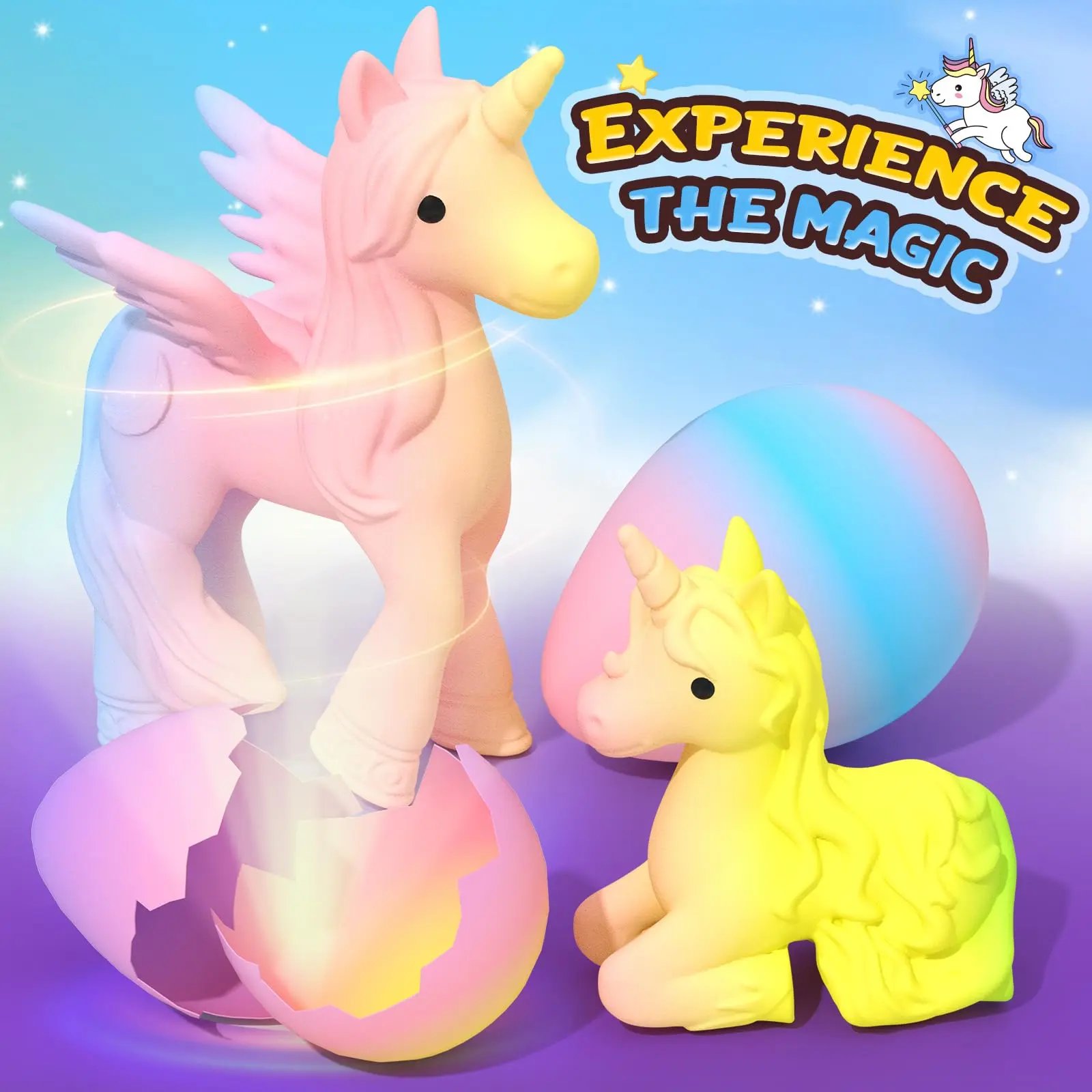 🦄Magical Hatching Unicorn Eggs✨6 Pack Enchantment & Surprise💦Water-Grow & Spark Joy — Kids’ Enchanted Surprise Toy🎁